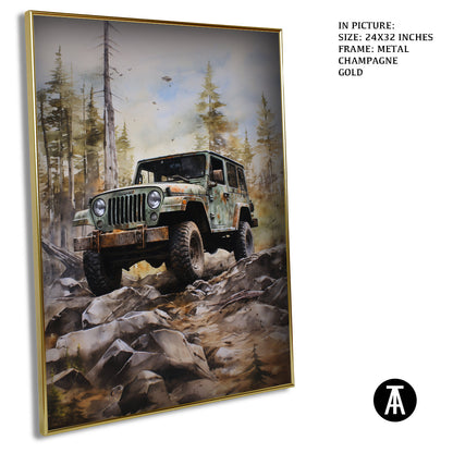 Artwork in Light Brown Frame