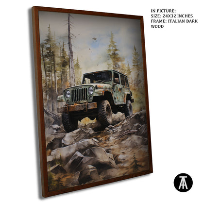 Artwork in Dark Wood Frame