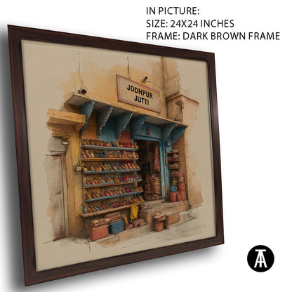 Artwork in Dark Brown Frame