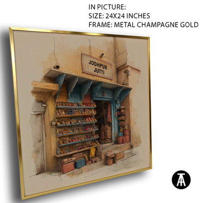 Artwork in Metal Champagne Gold Frame