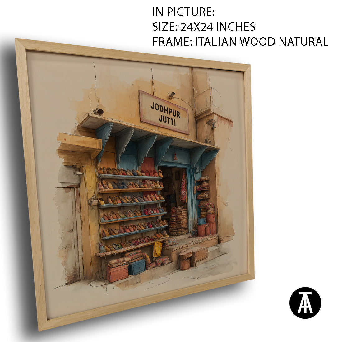 Artwork in Natural Wood Frame