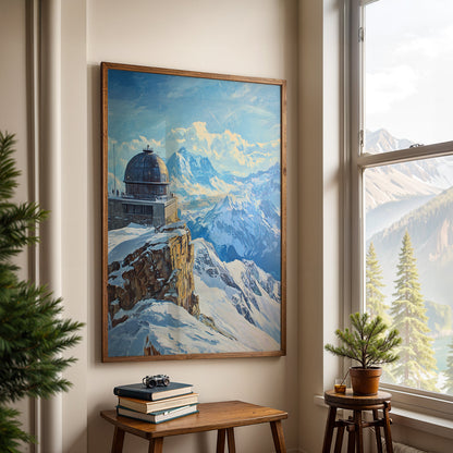 Swiss Alps Painting in a Lifestyle Setting