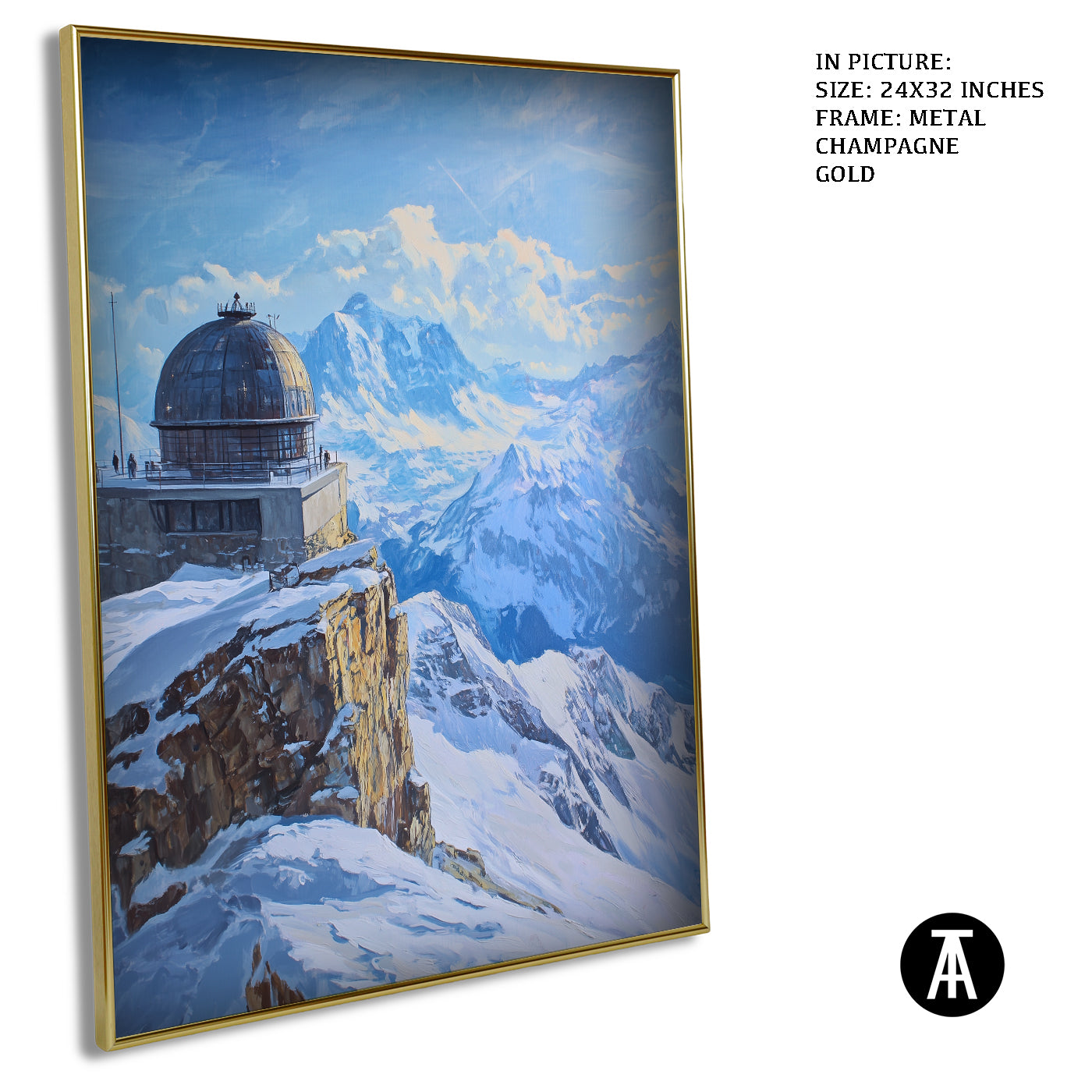 Artwork in Light Brown Frame