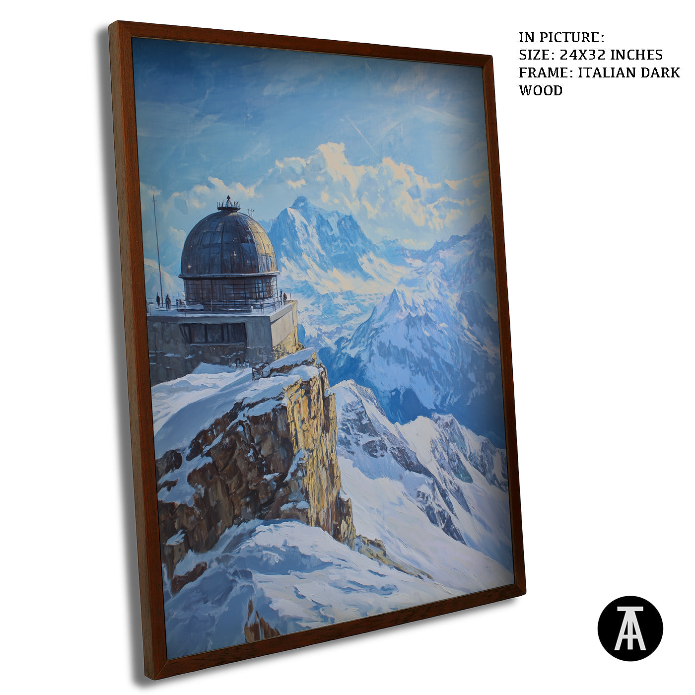 Artwork in Dark Wood Frame