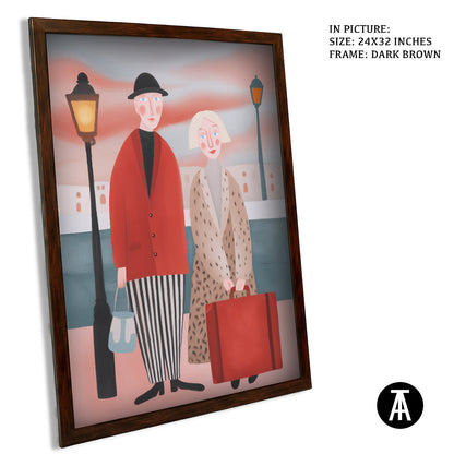 Artwork in Dark Brown Frame