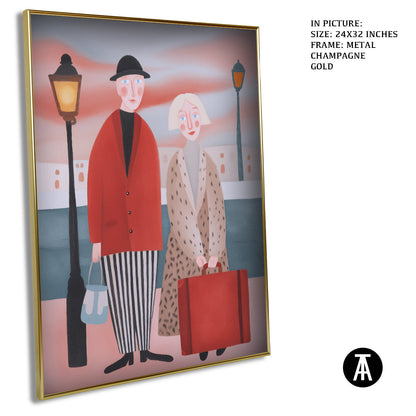 Artwork in Metal Champagne Gold Frame