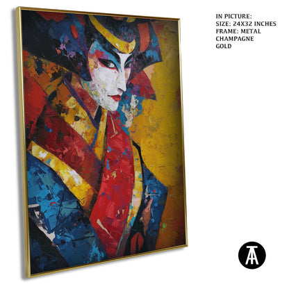 Artwork in Light Brown Frame