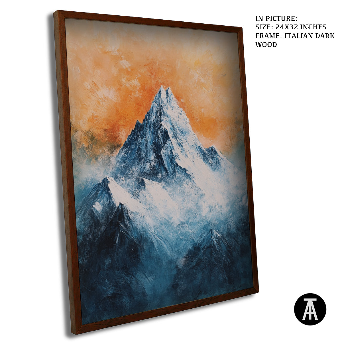 Artwork in Dark Wood Frame
