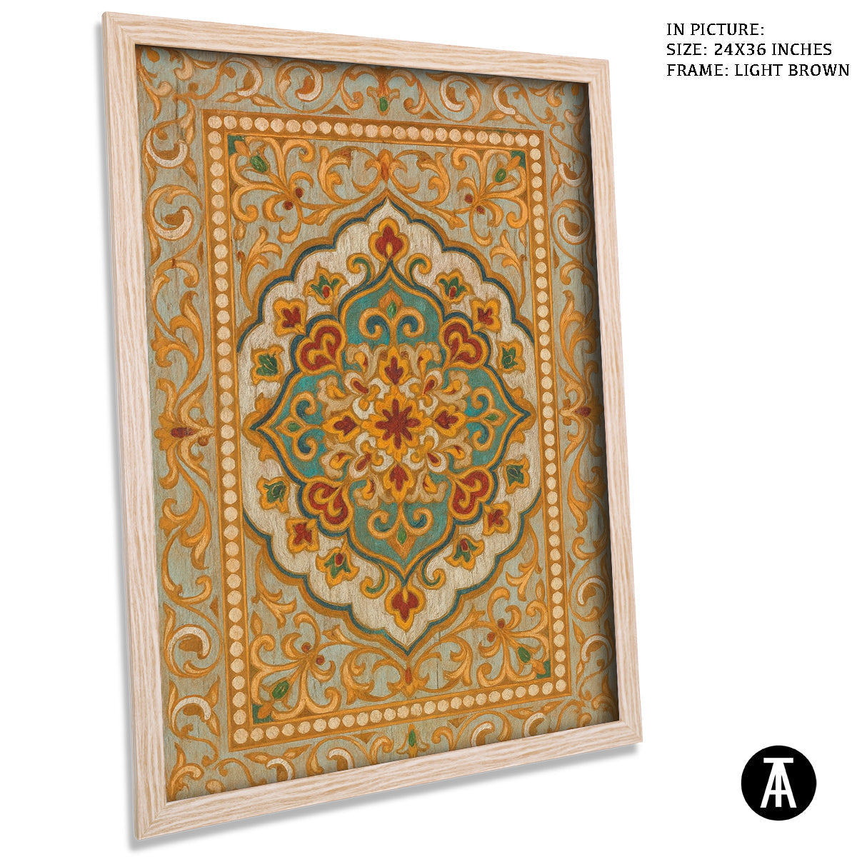 Artwork in Light Brown Frame