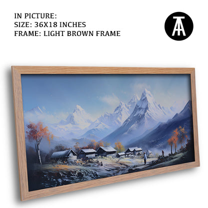 Artwork in Dark Brown Frame