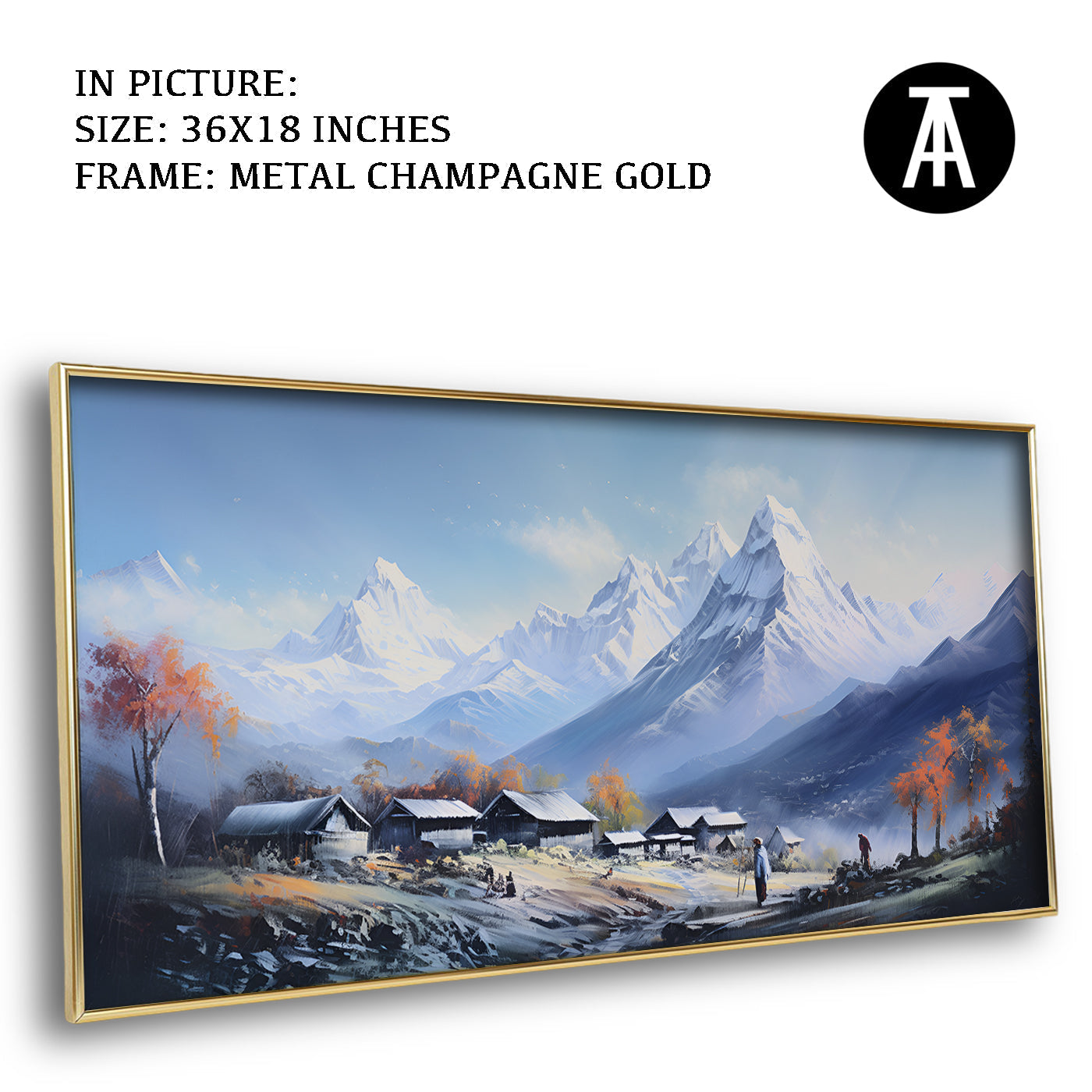 Artwork in Light Brown Frame