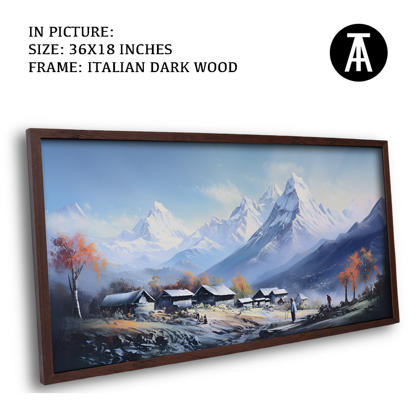 Artwork in Dark Wood Frame