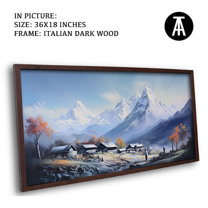 Artwork in Dark Wood Frame