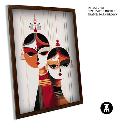 Artwork in Dark Brown Frame