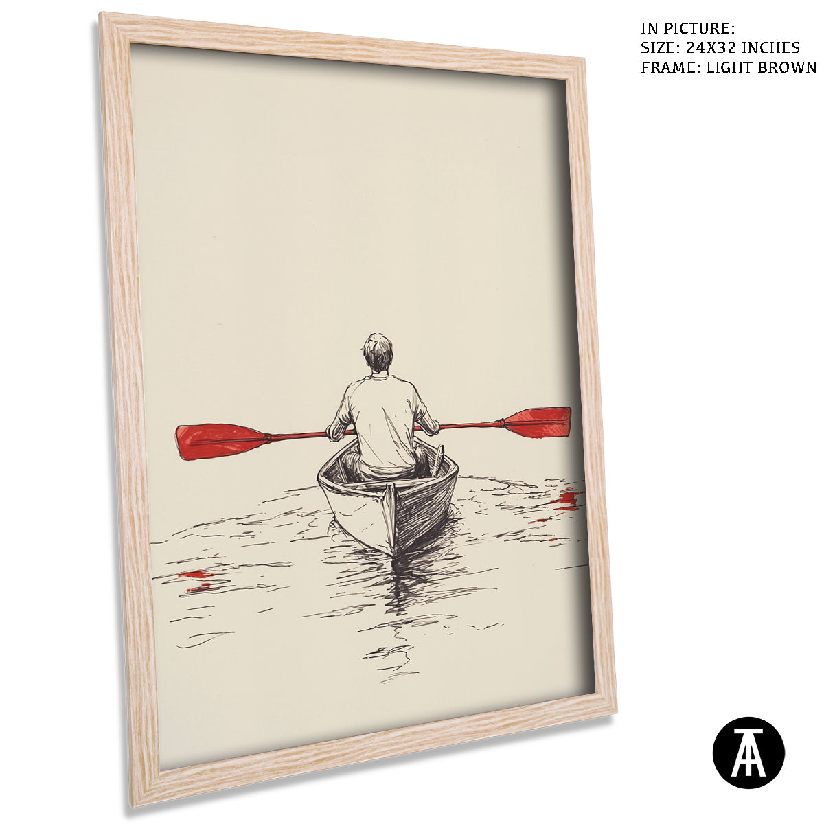 Artwork in Dark Brown Frame