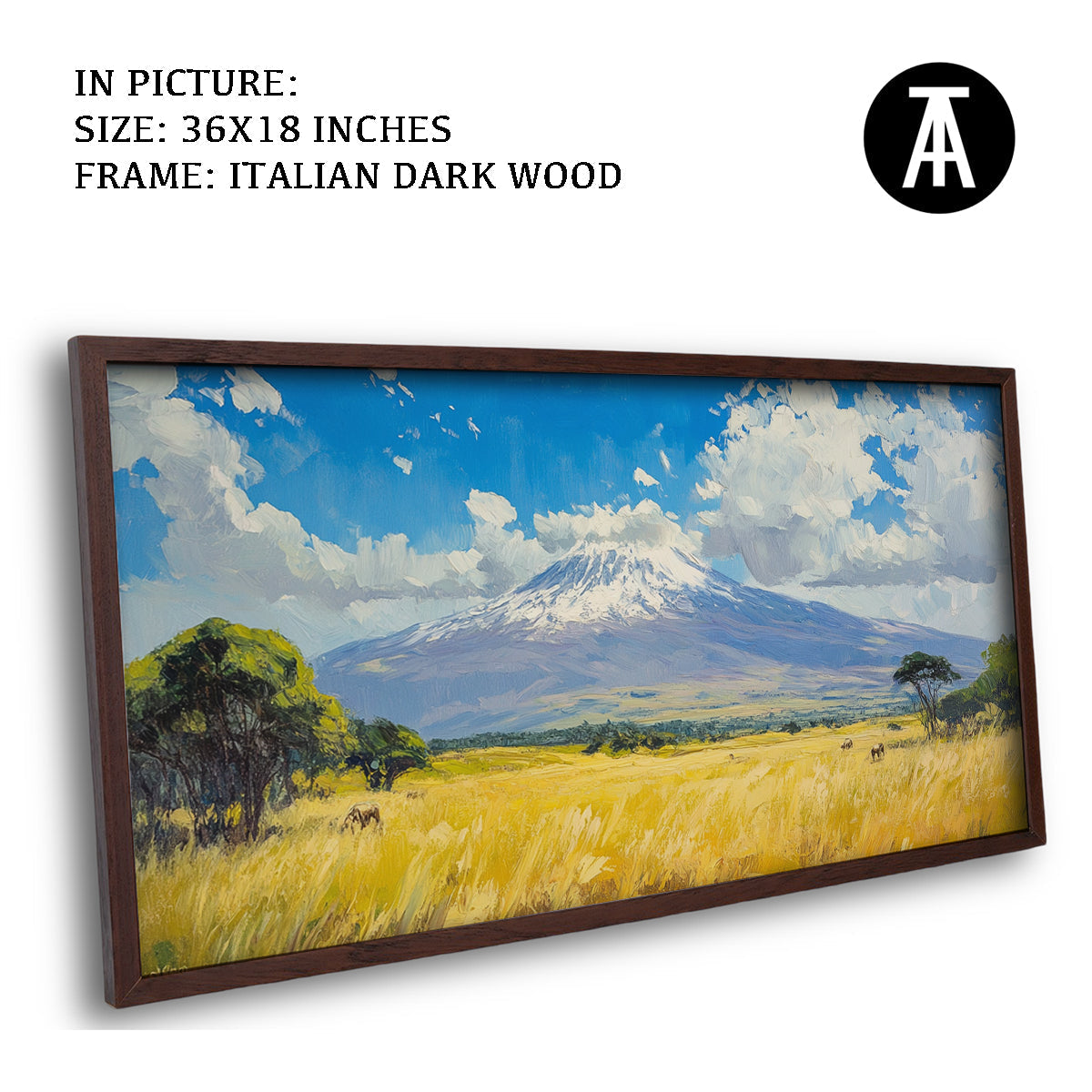Artwork in Dark Wood Frame