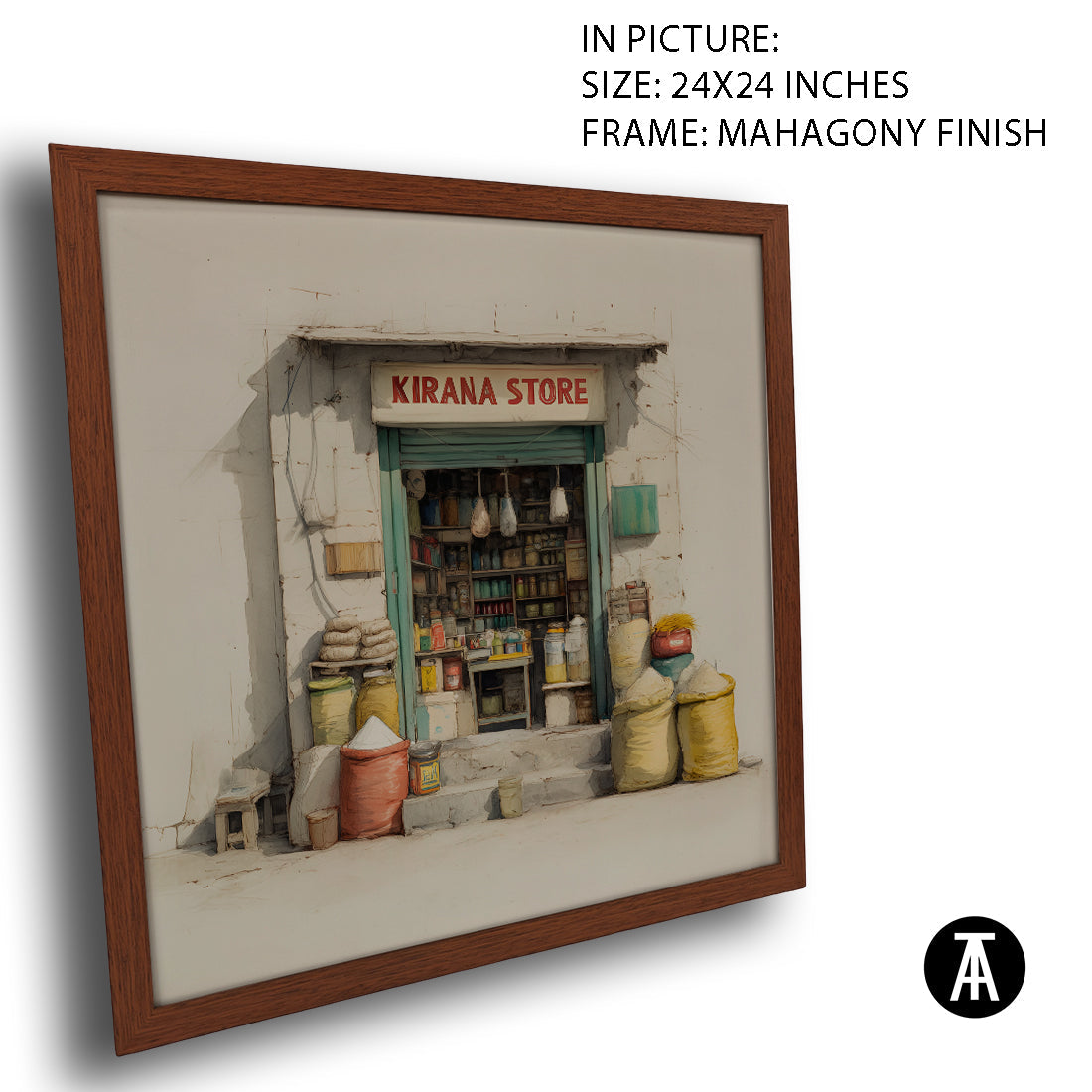Artwork in Mahogany Finish Frame