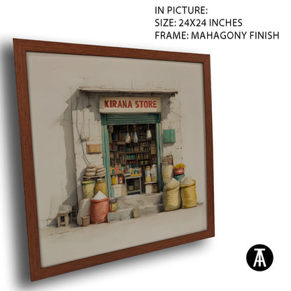 Artwork in Mahogany Finish Frame