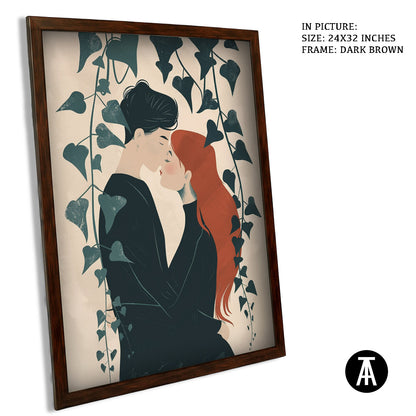 Artwork in Dark Brown Frame