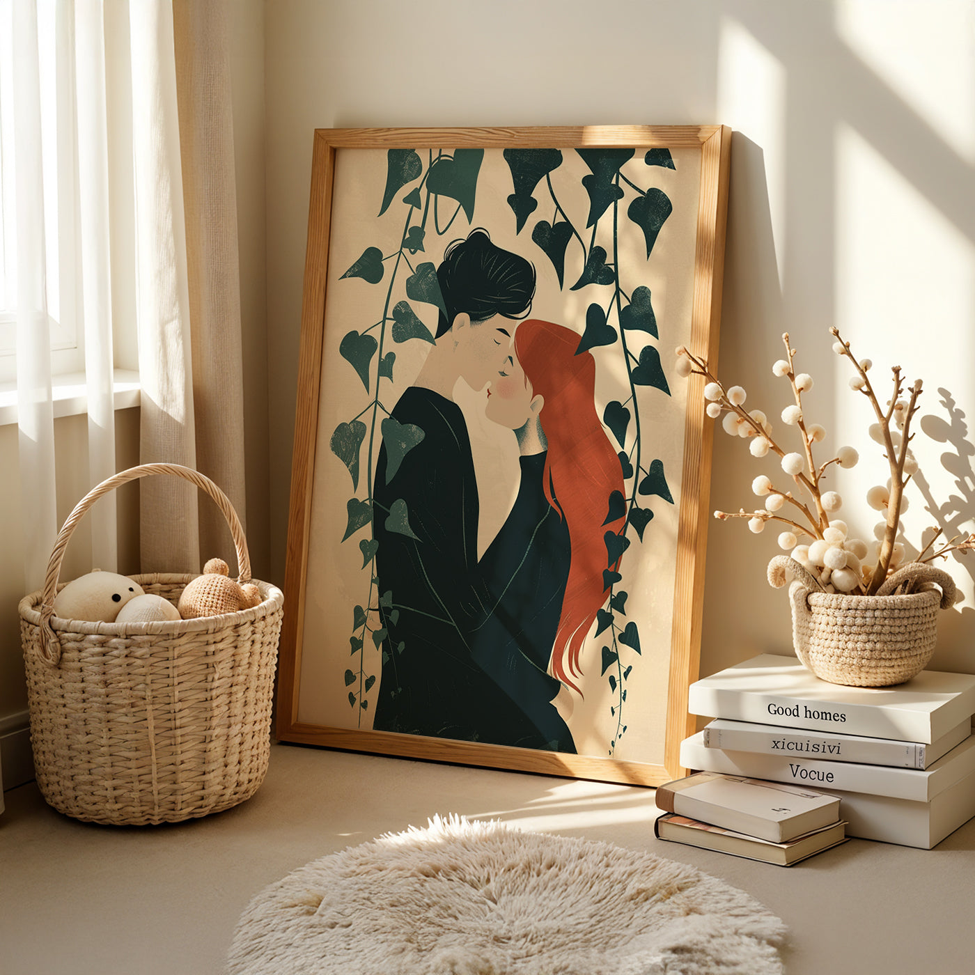 Boho Art Painting in a Lifestyle Setting