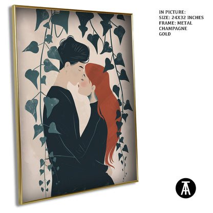 Artwork in Metal Champagne Gold Frame