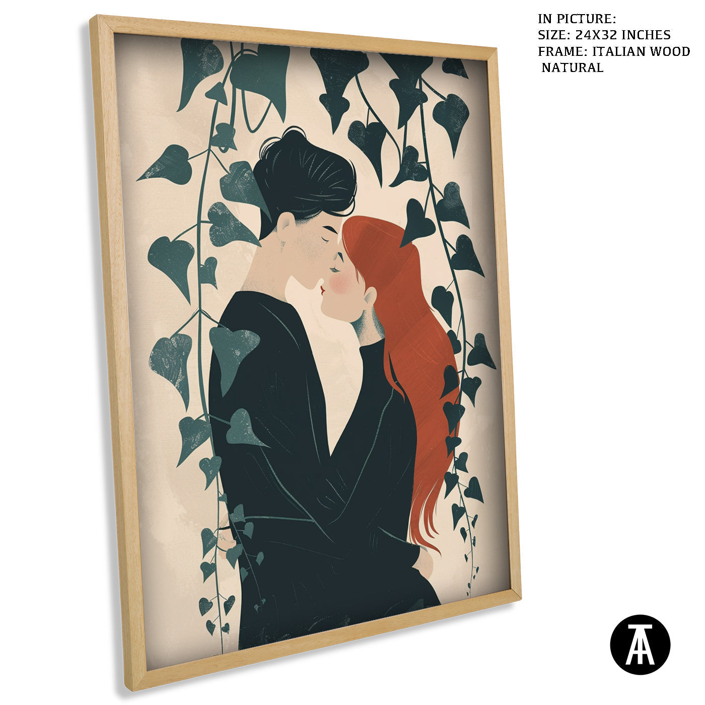 Artwork in Natural Wood Frame