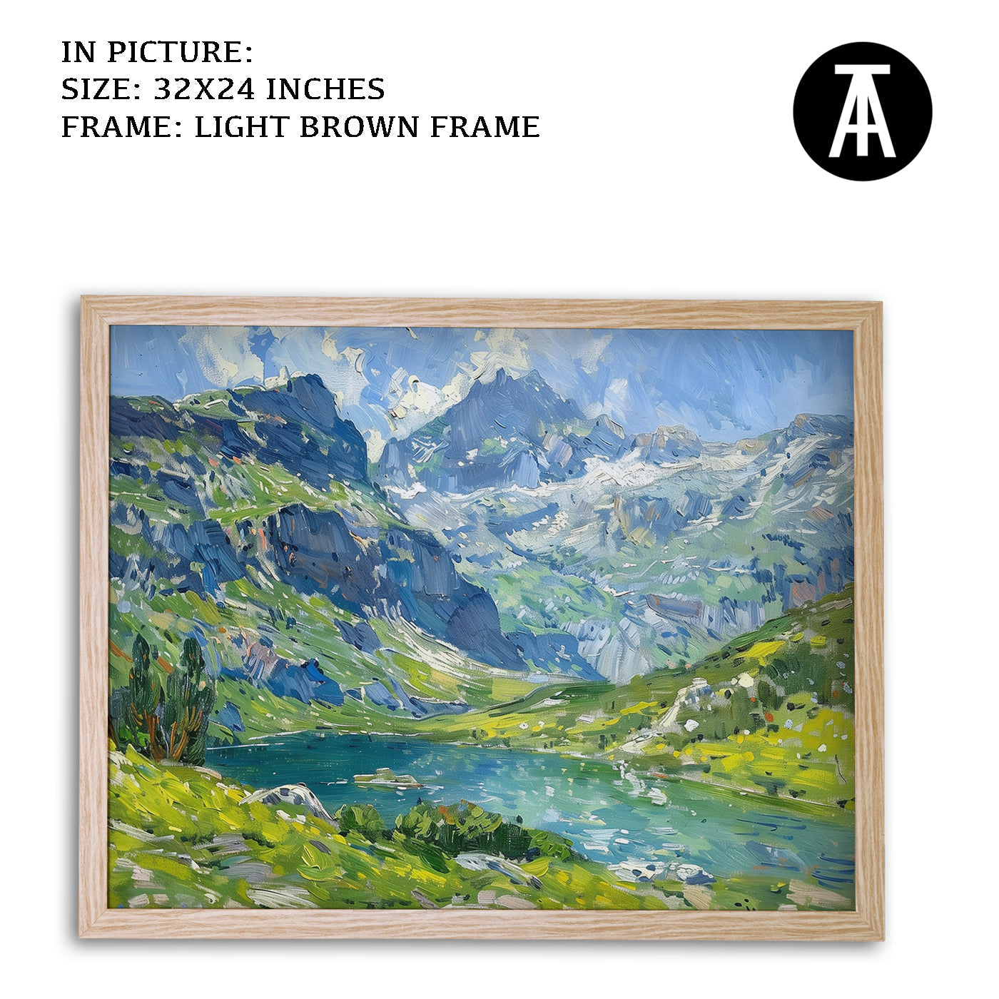 Artwork in Dark Brown Frame