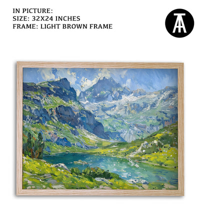 Artwork in Dark Brown Frame