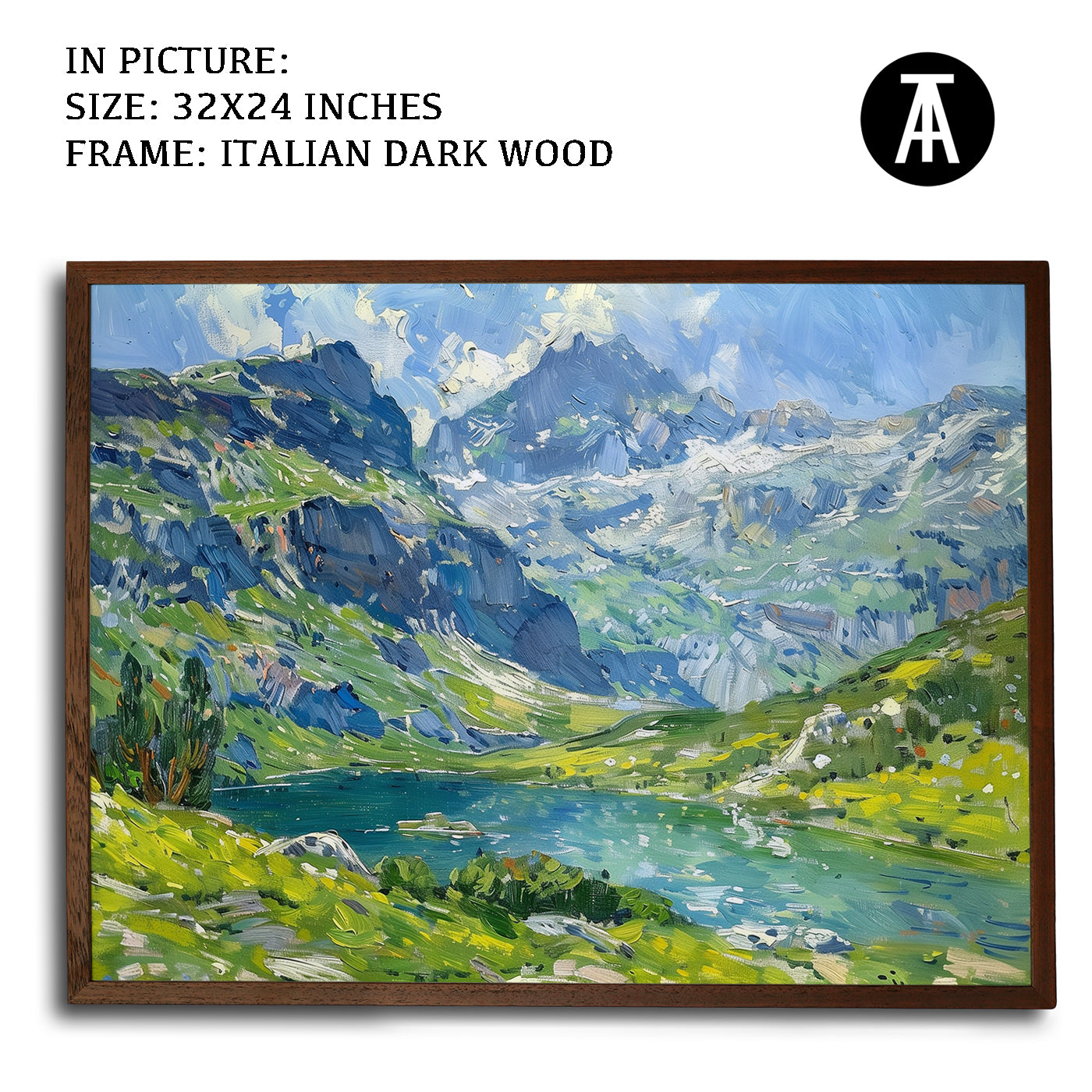 Artwork in Dark Wood Frame