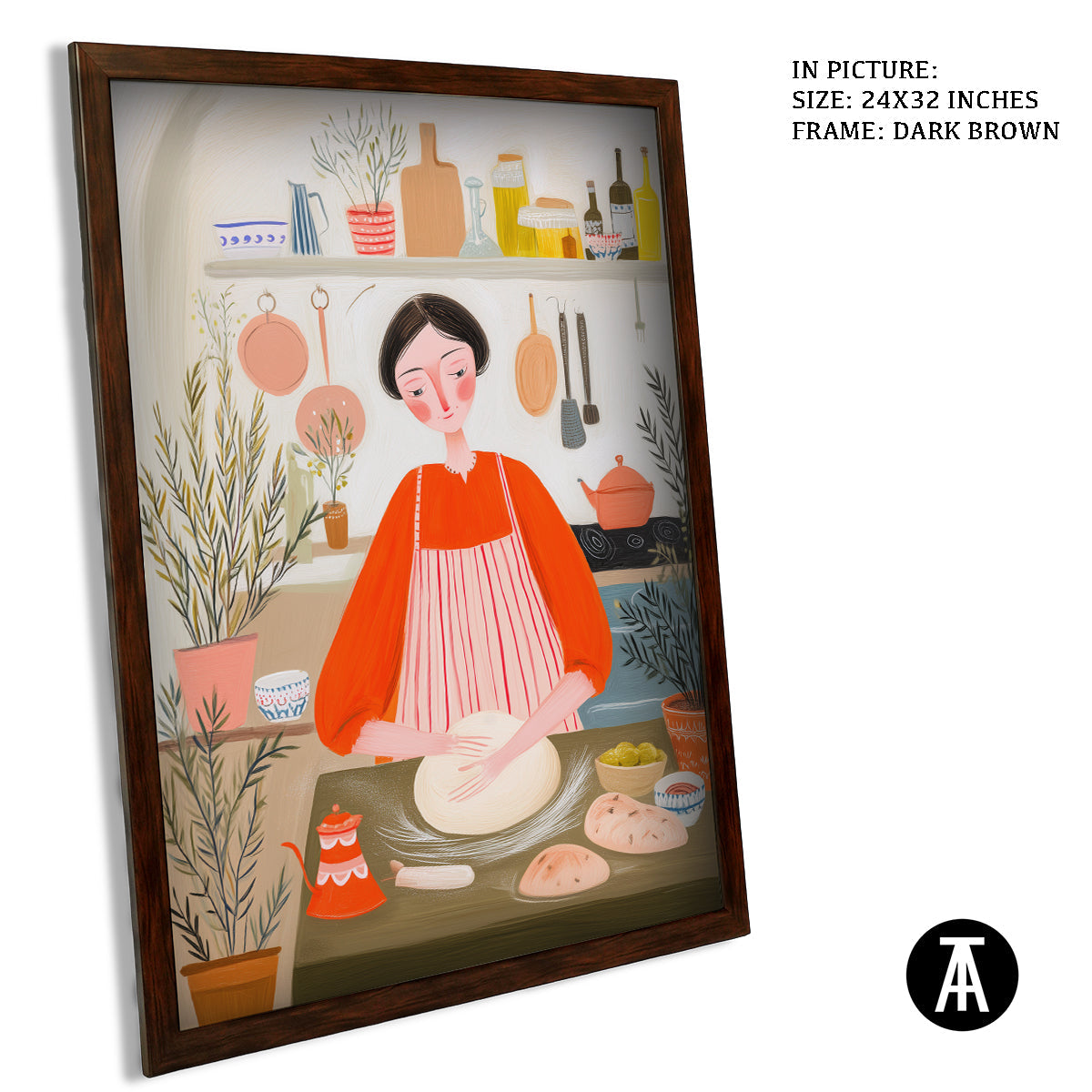 Artwork in Dark Brown Frame