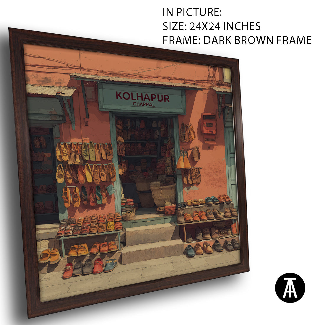 Artwork in Dark Brown Frame
