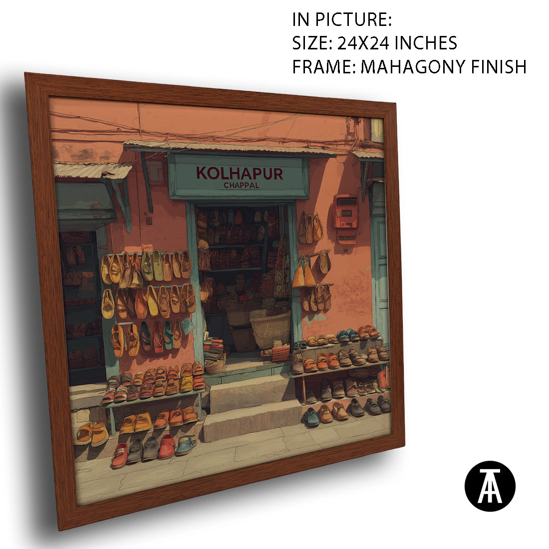 Artwork in Mahogany Finish Frame