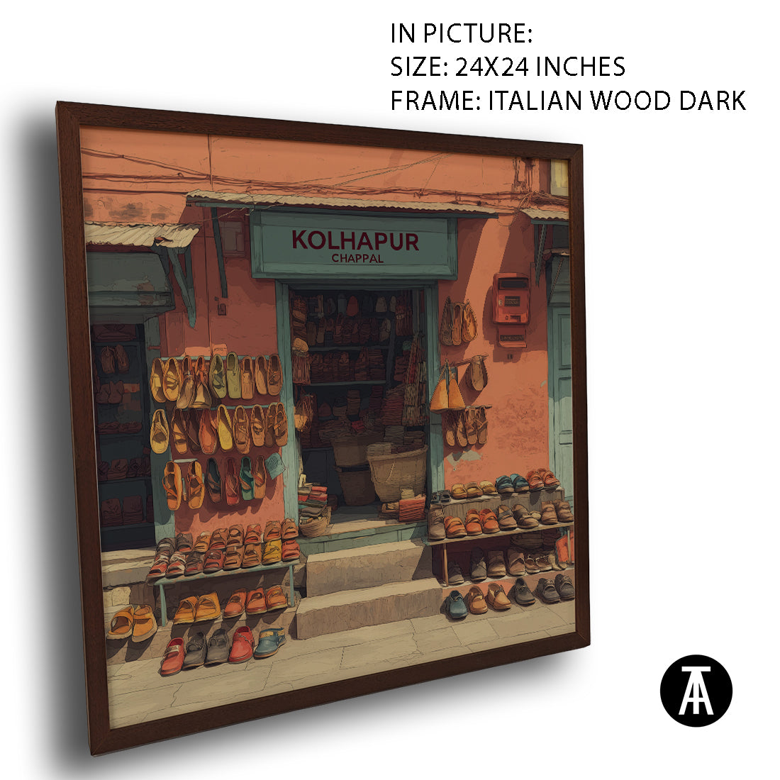 Artwork in Dark Wood Frame