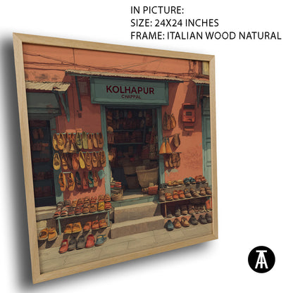 Artwork in Natural Wood Frame