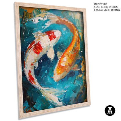 Artwork in Dark Brown Frame