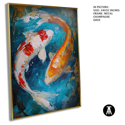 Artwork in Light Brown Frame