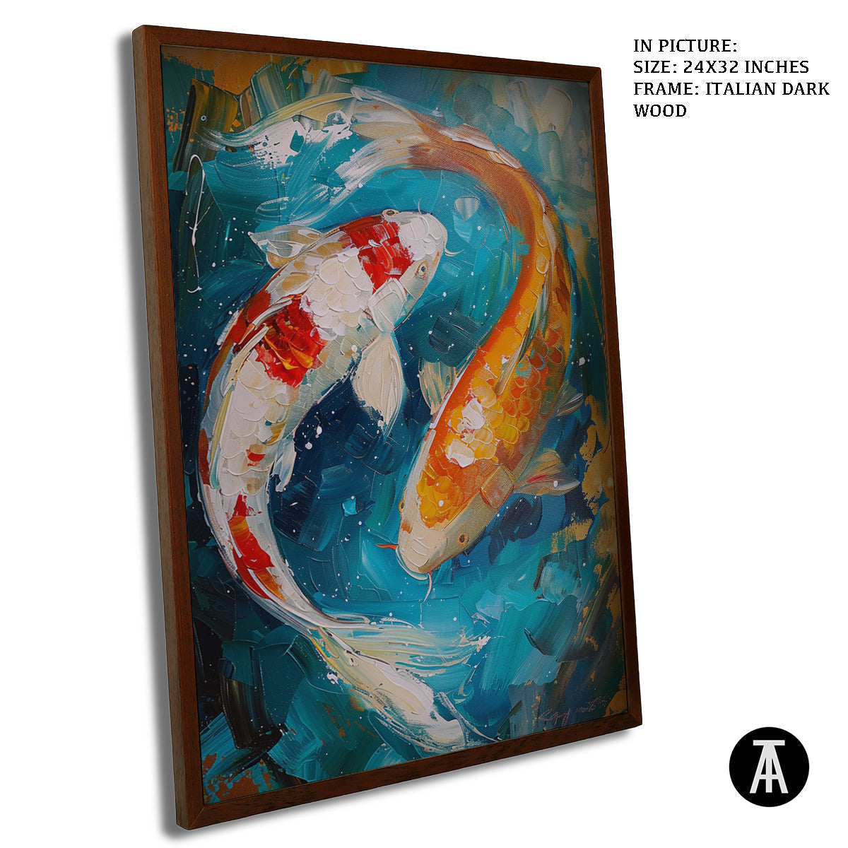 Artwork in Dark Wood Frame
