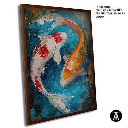 Artwork in Dark Wood Frame