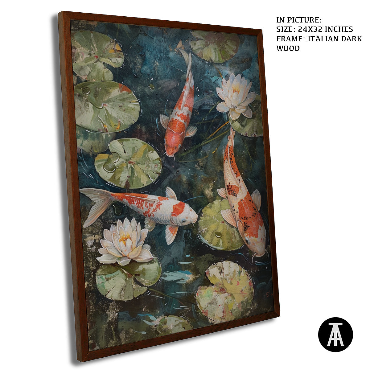 Artwork in Dark Wood Frame