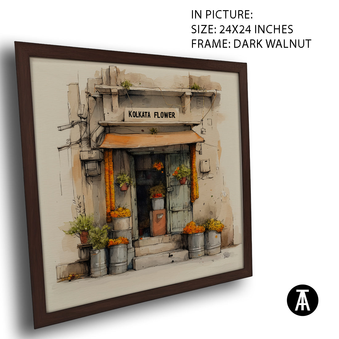 Artwork in Dark Walnut Frame