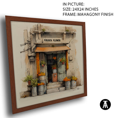Artwork in Mahogany Finish Frame