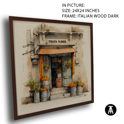 Artwork in Dark Wood Frame