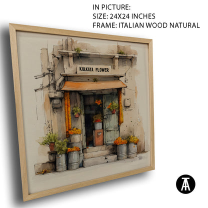 Artwork in Natural Wood Frame