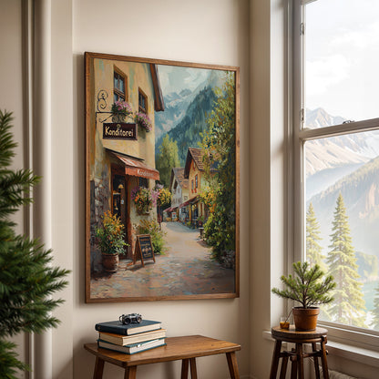 Swiss Alps Painting in a Lifestyle Setting