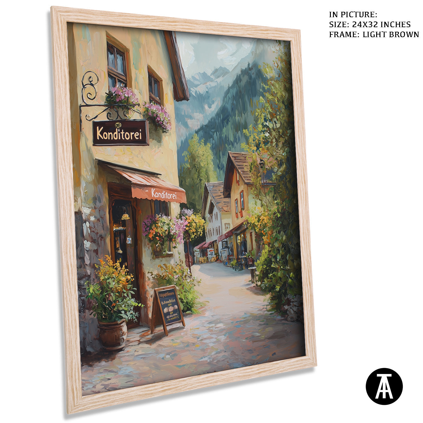Artwork in Dark Brown Frame
