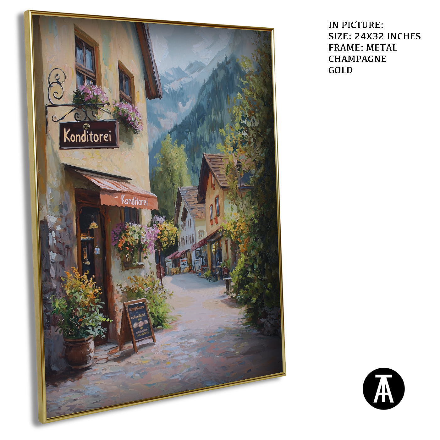Artwork in Light Brown Frame
