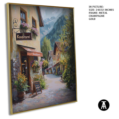 Artwork in Light Brown Frame
