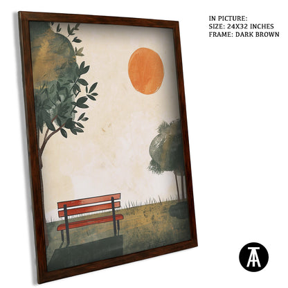 Artwork in Dark Brown Frame