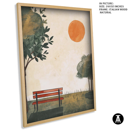 Artwork in Natural Wood Frame