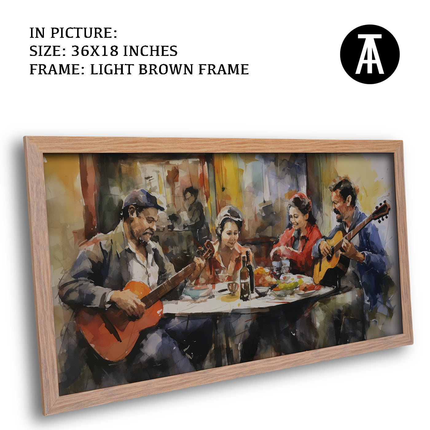 Artwork in Dark Brown Frame